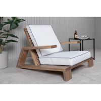 Soraya loungestoel - acaciahout -  naturel/wit