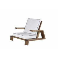 Soraya loungestoel - acaciahout -  naturel/wit