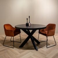 Benthe armstoel velvet oranje