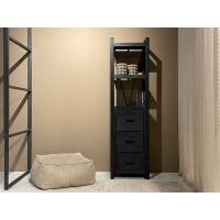 Norris stellingkast met lades 55 cm - zwart