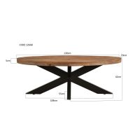 Sturdy eettafel ovaal 130 cm - naturel