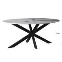 Livingfurn Marble eettafel ovaal 180 cm - wit