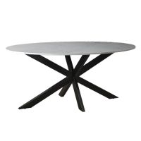 Livingfurn Marble eettafel ovaal 180 cm - wit