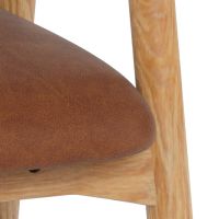 Lykke armstoel | naturel oak onderstel | PU retro - cognac