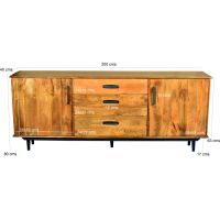 Ayleen dressoir 200 cm - naturel