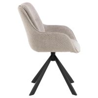 Nøra Alva draaibare armstoel | zwart metaal onderstel | stof Caso - zand