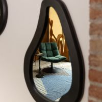 Aren spiegel - zwart hout L