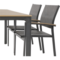 Arezzo terrastafel 160 cm & 4x terrasstoel textileen van het woonmerk Les