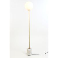 Medina vloerlamp - antiek brons/glas mat wit