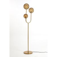 Light & Living Magdala vloerlamp 3L - glas bruin/goud