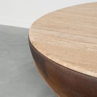 Bowl salontafel ø90 cm mangohout - beige/donkerbruin