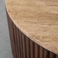 Ribble salontafel ø70 cm mangohout - beige/donkerbruin