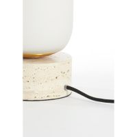 Rylano tafellamp ø12x35 cm glas melk - zand+antiek brons