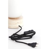 Rylano tafellamp ø12x35 cm glas melk - zand+antiek brons