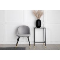 Zako eetkamerstoel - gouden poot - velvet - grijs