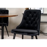 Sino eetkamerstoel - velvet - zwart