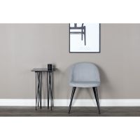 Zako eetkamerstoel - ribstof - lichtgrijs