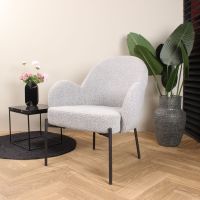 Elza fauteuil boucle grijs - showroommodel
