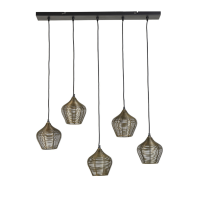 Alvaro hanglamp 5L metaal zwart van het woonmerk Light & Living