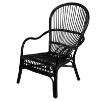 Nonna loungestoel rotan zwart