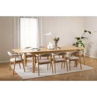 Lykke armstoel | naturel oak onderstel | stof Danny - beige