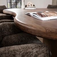 Rahul eettafel sculpture - massief acacia drift bruin