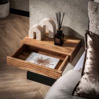 Hugo nachtkastjez - set van - groot - massief acacia naturel