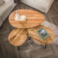 Marc salontafel set van 3 organisch - acacia naturel