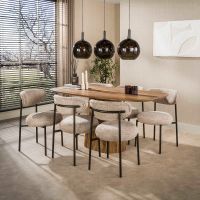 Fraaai Sedona Deens ovale eettafel centrale poot 180 cm - massief mango zandkleur