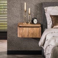 Sedona nachtkastje set van 2 wave L+R afgerond - mangohout - OUTLET B