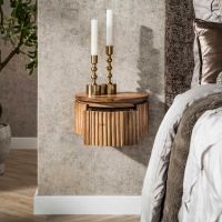 Fraaai Sedona zwevend nachtkastje rond massief mango - zand