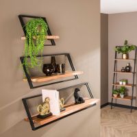 Leona wandschap acaciahout naturel | set van 3 van het woonmerk Fraaai