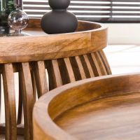 Odila salontafel mangohout curve set van 2 van het woonmerk Fraaai