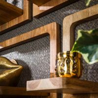 Stacy wandschap set van 5 curvy - acacia hout