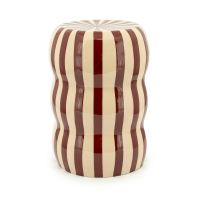 By-Boo Candice bijzettafel gestreept - creme/burgundy