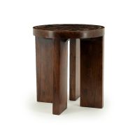 TiledUp bijzettafel hout/keramiek - donkerbruin