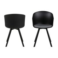 Nøra Teneo armstoel | zwart metaal onderstel | stof Spy - grijs