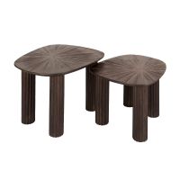 Otto salontafel set van 2 driehoekig Maya teak - bruin