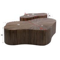 Fraaai Rebecca salontafel set van 2 - massief teak espresso