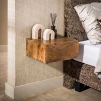 Fraaai Pioter nachtkastje zwevend 1 lade - massief mango zand