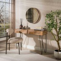 Fraaai Pioter hal-/kaptafel 2 lades massief mangohout - zand