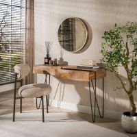 Fraaai Pioter hal-/kaptafel 2 lades massief mangohout - zand