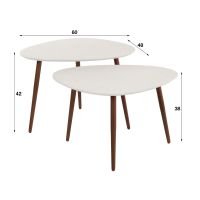 Shana salontafel set van 2 driehoekig - marmer composiet