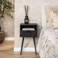 Mariah nachtkastje 1L mangohout zwart