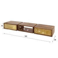 Fraaai Kelsie kaptafel 2L - brass/massief mango bruin