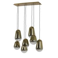 Maeve hanglamp 7L - glas goud-helder/goud