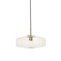 Light & Living Pleat hanglamp glas - helder/goud - OUTLET B