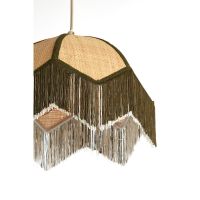 Sulina hanglamp ø35x28 cm raffia - naturel+groen