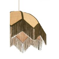 Sulina hanglamp ø45x32,5 cm raffia - naturel+groen
