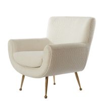Vinstra fauteuil bouclé wit/goud